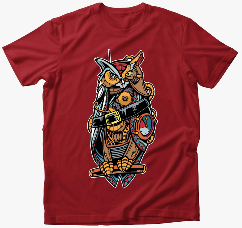 Steampunk bagoly majica