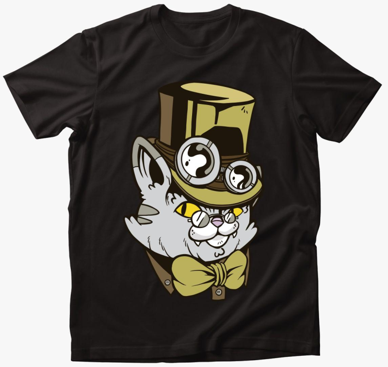 Kalapos Steampunk Macska majica