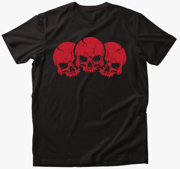 3 red skulls majica