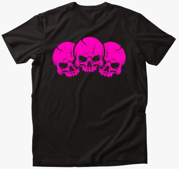 3 pink skulls majica