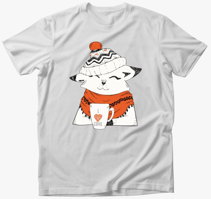 winter cat coffee majica