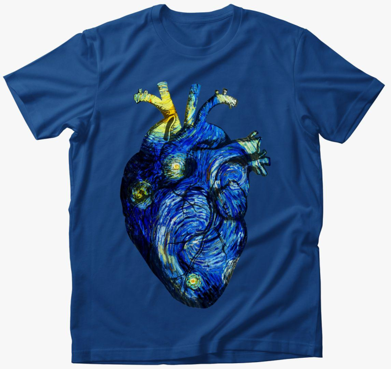 Starry night anatomy heart majica