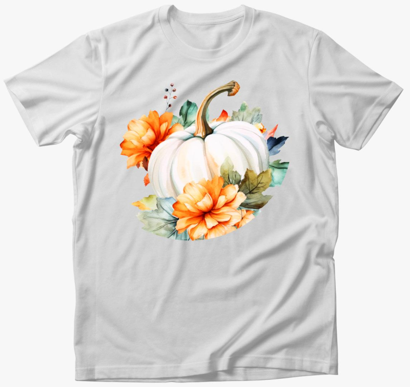 Floral white pumpkin majica