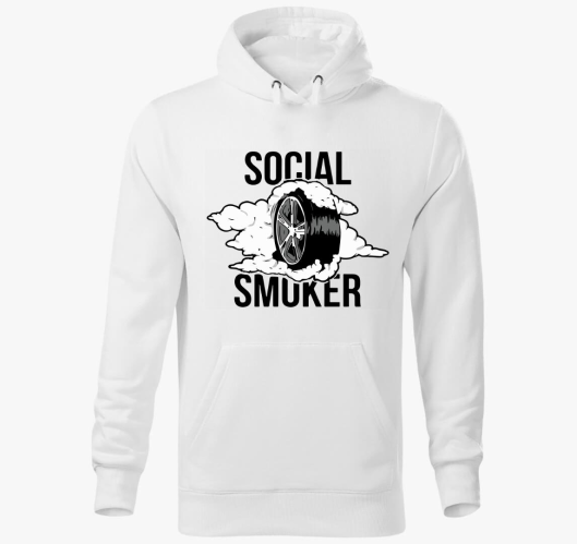 Social smoker pulover s kapuco