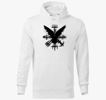 Black Grunge Raven Viking Symbol pulover s kapuco