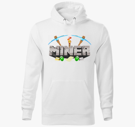 Minecraft miner pulover s kapu...