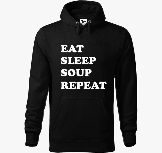 EAT SLEEP SOUP pulover s kapuc...