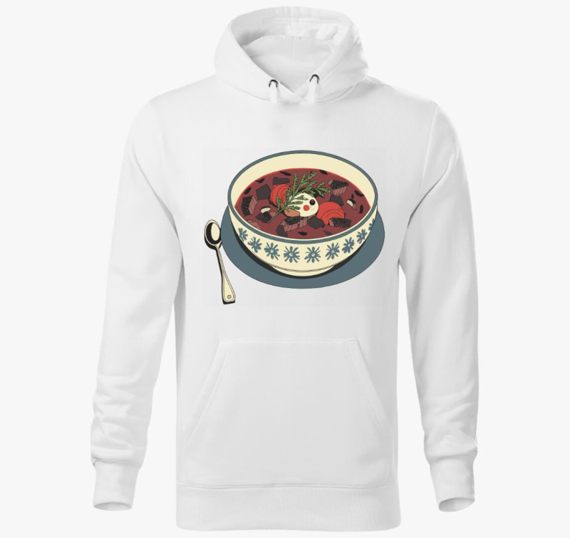 Borscs pulover s kapuco