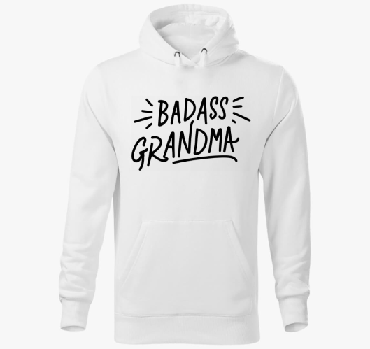 Badass Grandma pulover s kapuc...
