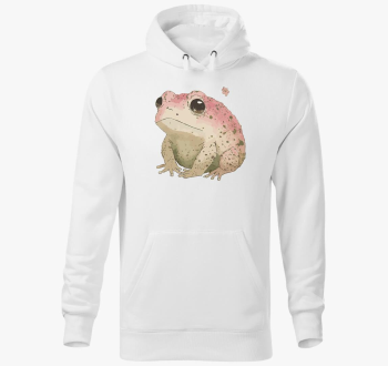 Sad pink frog pulover s kapuco