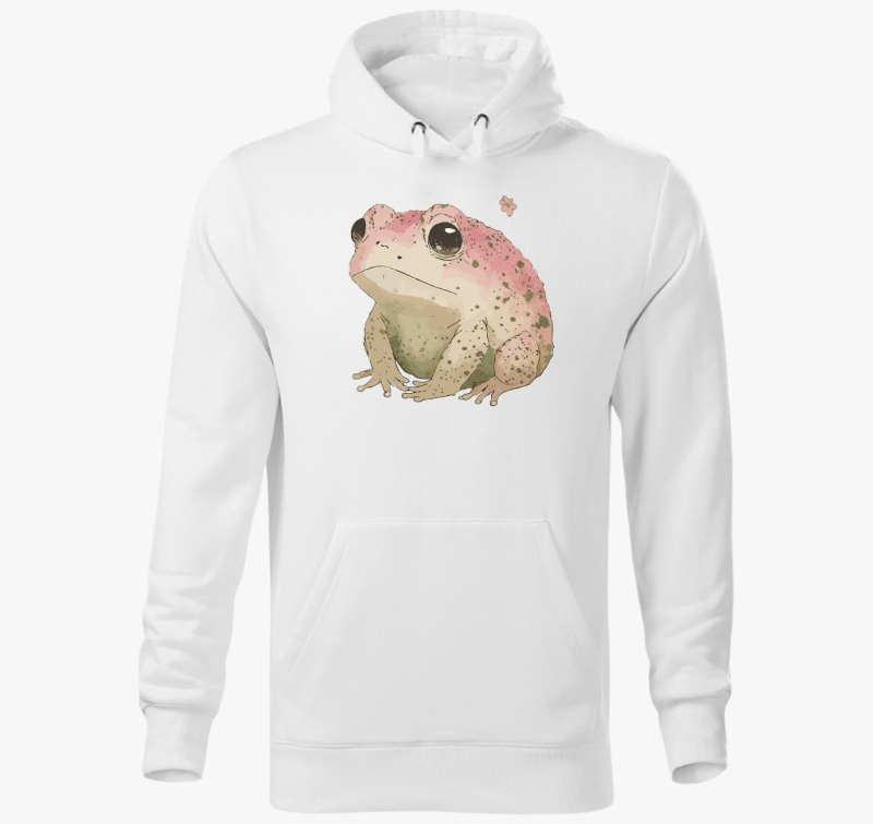 Sad pink frog pulover s kapuco