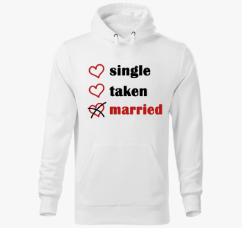 Single Taken Married pulover s kapuco