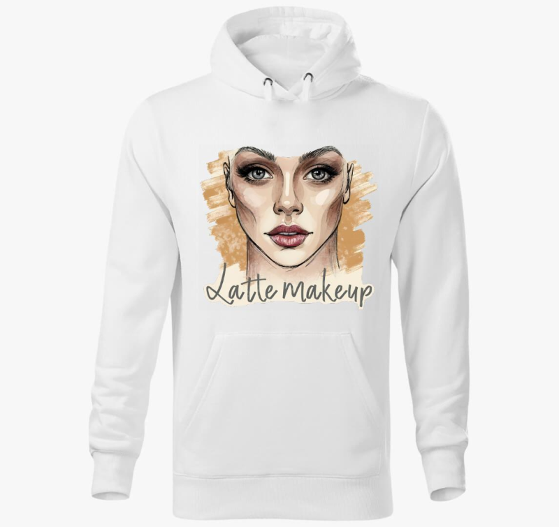 Latte makeup art pulover s kapuco