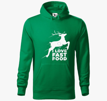 I love fast food szeretem gyors smešno pulover s kapuco