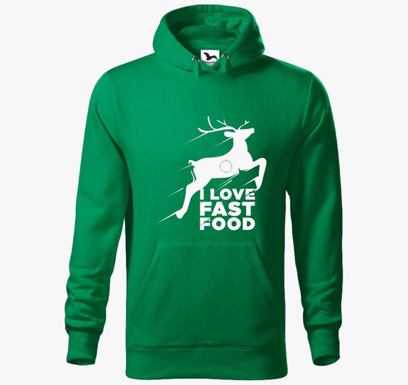 I love fast food szeretem gyors smešno pulover s kapuco