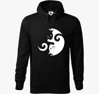 Macska Jin Jang pulover s kapuco