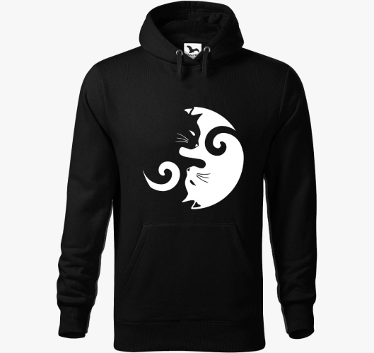 Macska Jin Jang pulover s kapu...