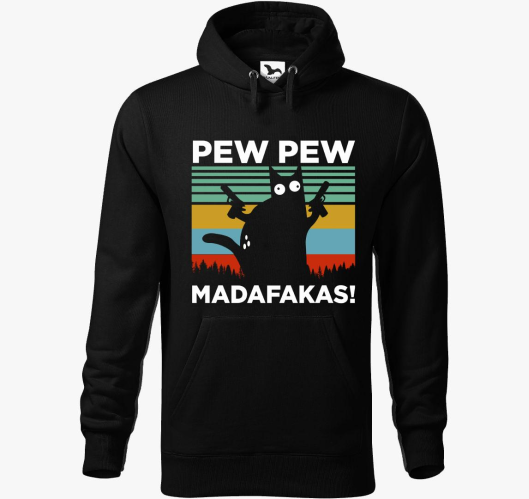 Macska Pew Pew smešno pulover ...