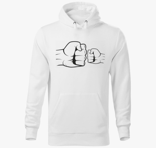 Oče fia pulover s kapuco