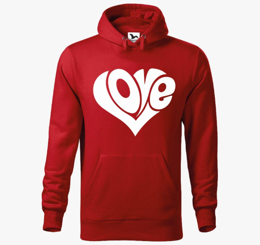 Love ljubezen pulover s kapuco