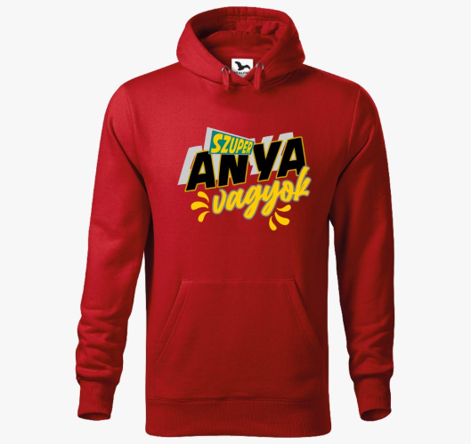 Szuper mama sem pulover s kapu...