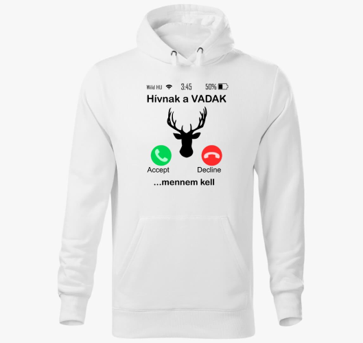 vadak szarvas pulover s kapuco