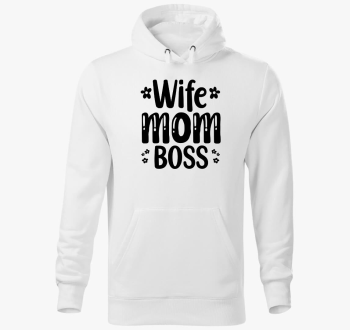 Wife Mom Boss pulover s kapuco