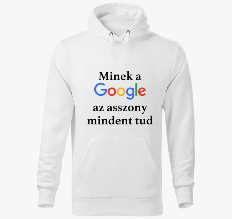 Minek Google asszony mindent tud pulover s kapuco