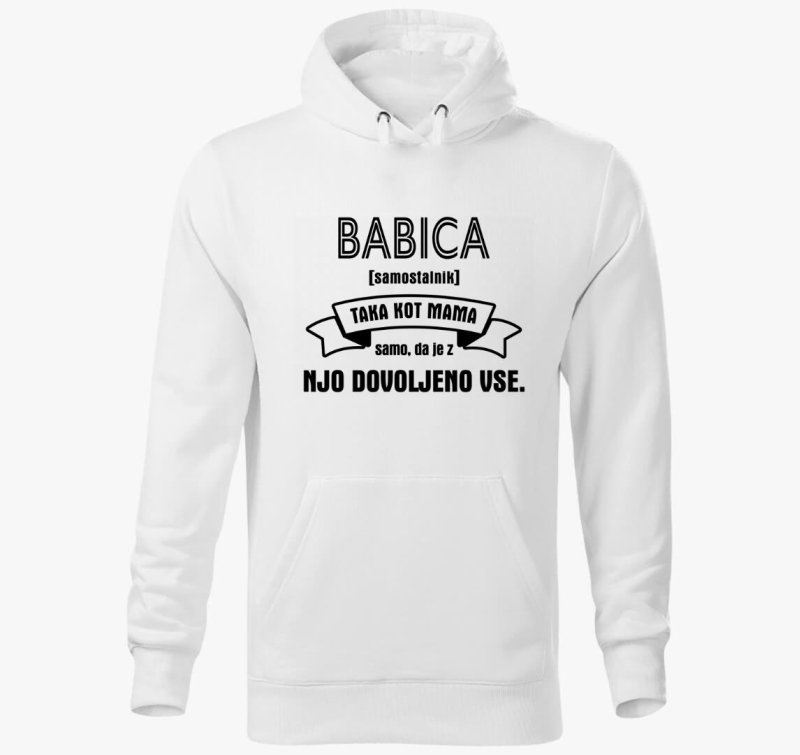 Babica vele mindent lehet pulover s kapuco