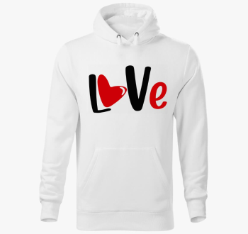 Love felirat pulover s kapuco