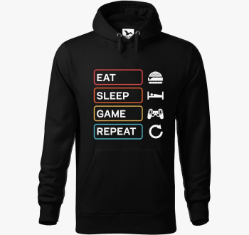 Eat sleep game repeat gamer pulover s kapuco