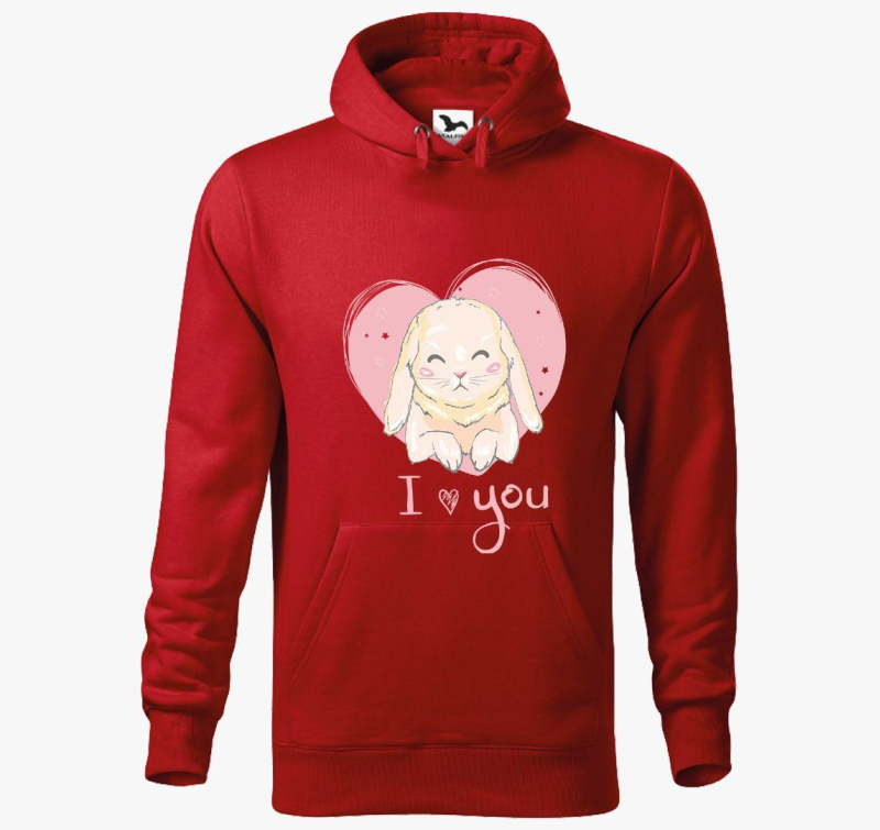 I love you nyuszis pulover s kapuco