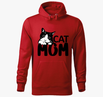 Mama črna pulover s kapuco