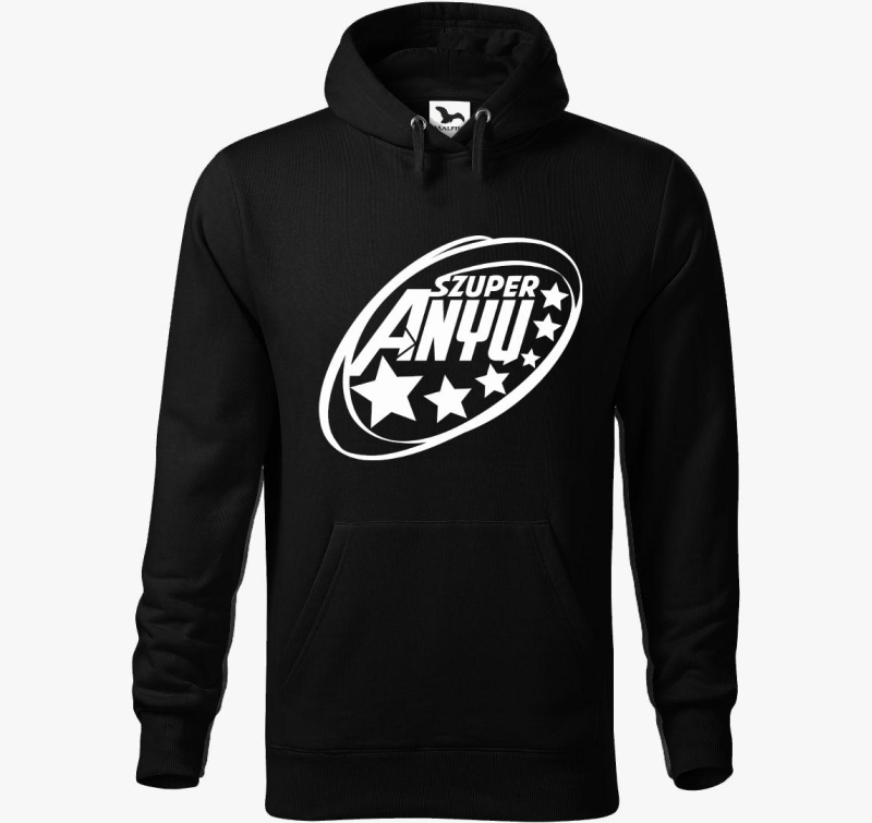 Szuper mama sem pulover s kapuco