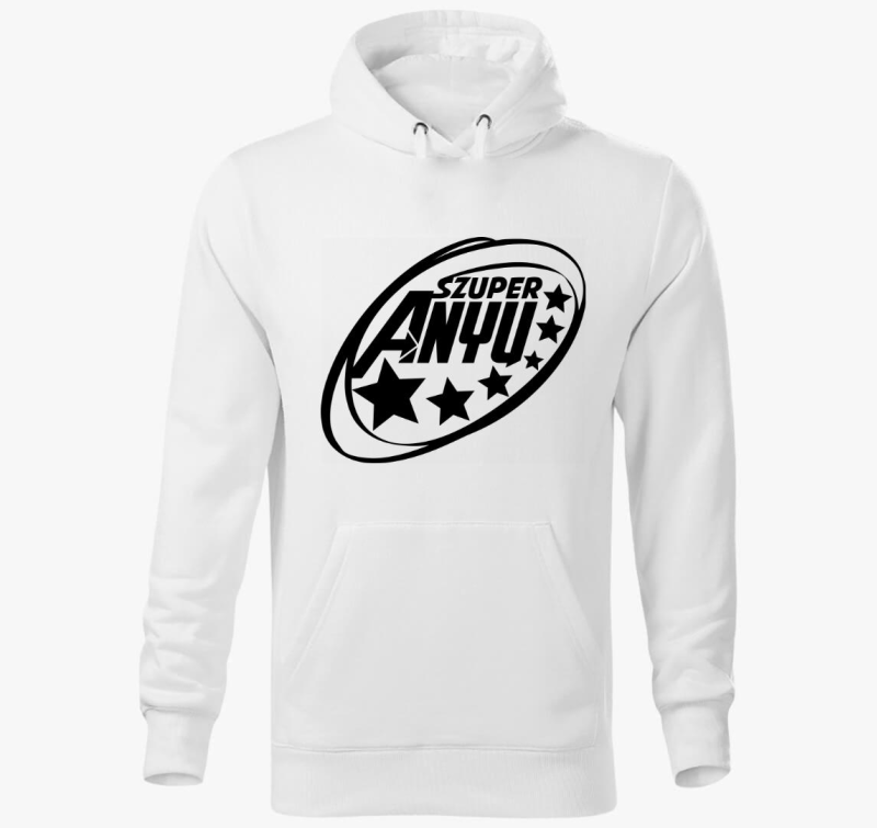 Szuper mama sem feliratos pulover s kapuco