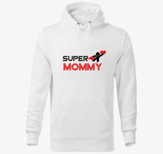 Super Mommy pulover s kapuco