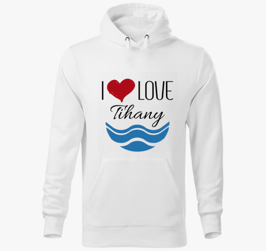 I love Tihany pulover s kapuco