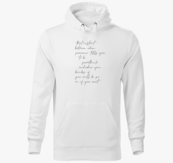 Feliratos pulover s kapuco