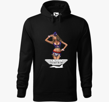 Pin Up Girl bela felirattal pulover s kapuco