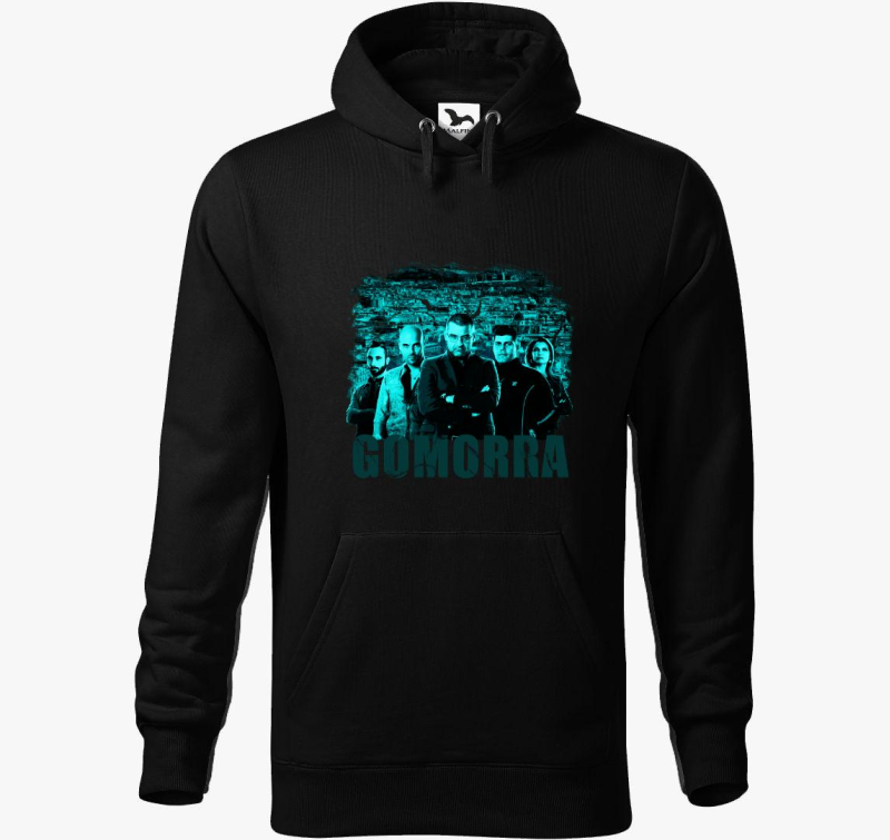 Gomorra modra pulover s kapuco