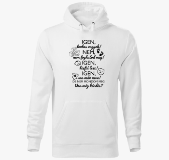 IGEN, terhes sem! pulover s kapuco