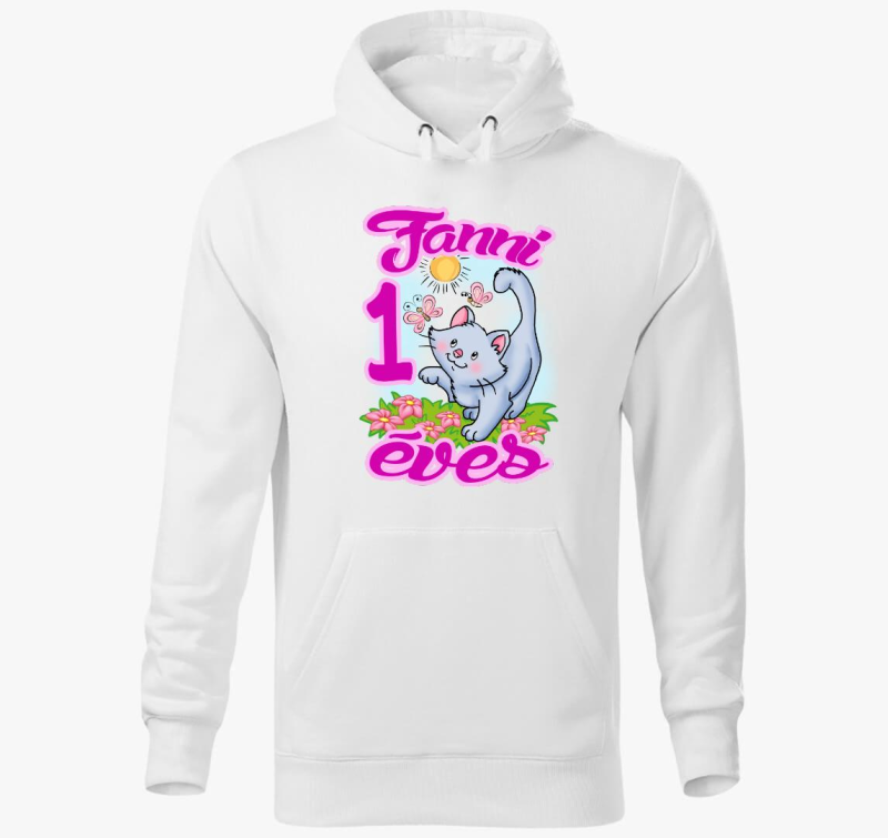 Siva cica kerget gyerek pulover s kapuco