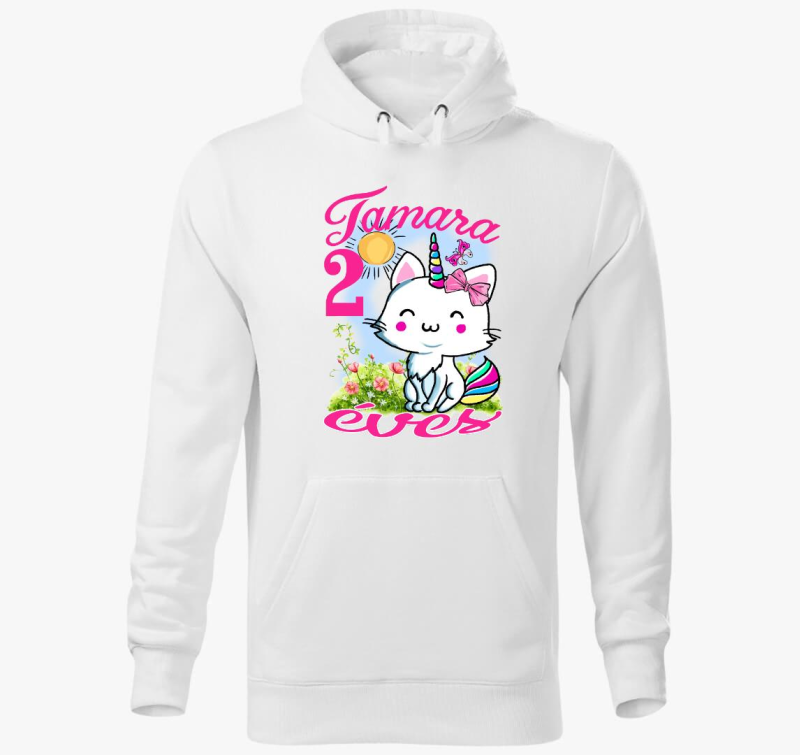 Unikornis cica gyerek pulover s kapuco