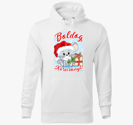 Boldog pulover s kapuco