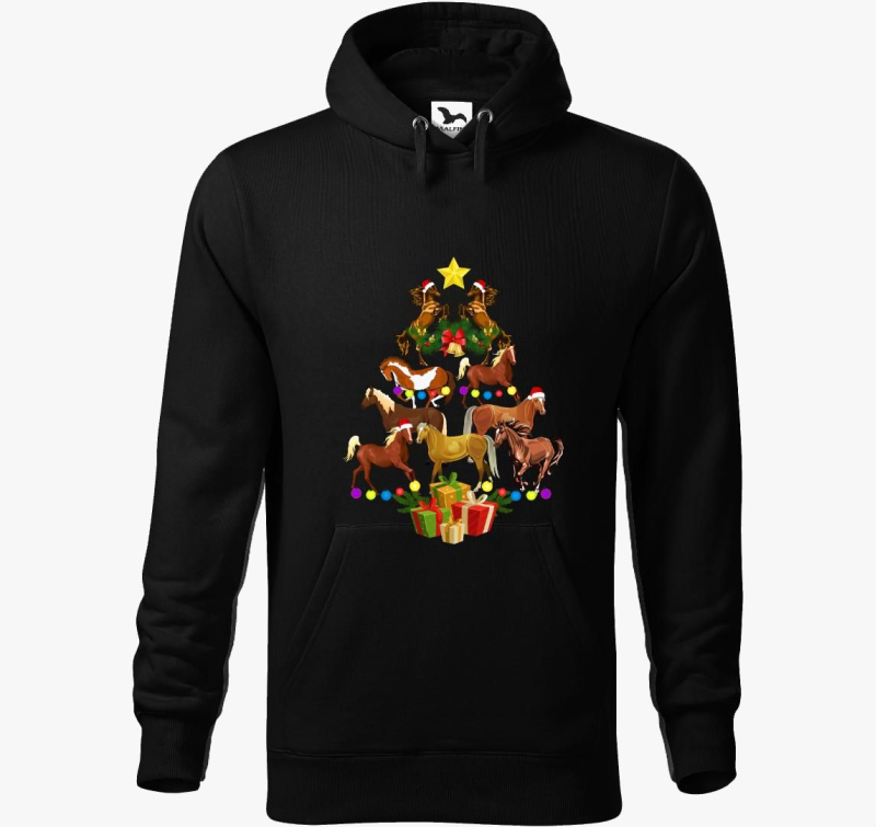 Lovas pulover s kapuco