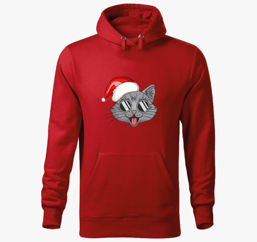 Boldog Macska pulover s kapuco