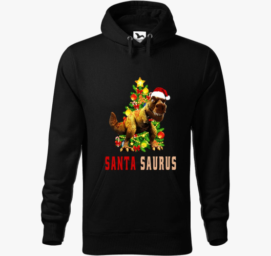 Santa Saurous pulover s kapuco