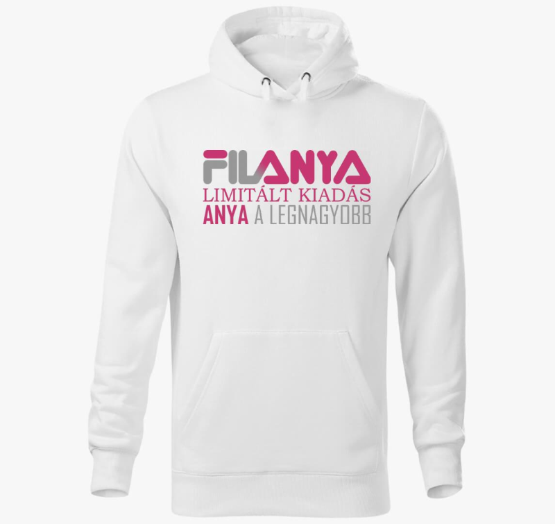 Mama fila feliratos pulover s kapuco