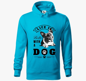 jobb pulover s kapuco - francia bulldog - angol felirat