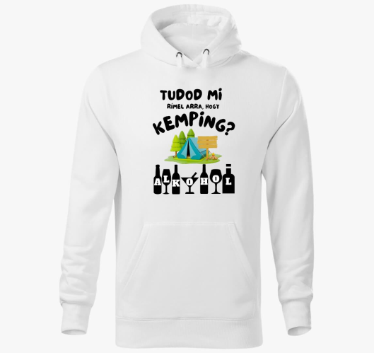 Smešno kemping pulover s kapuc...